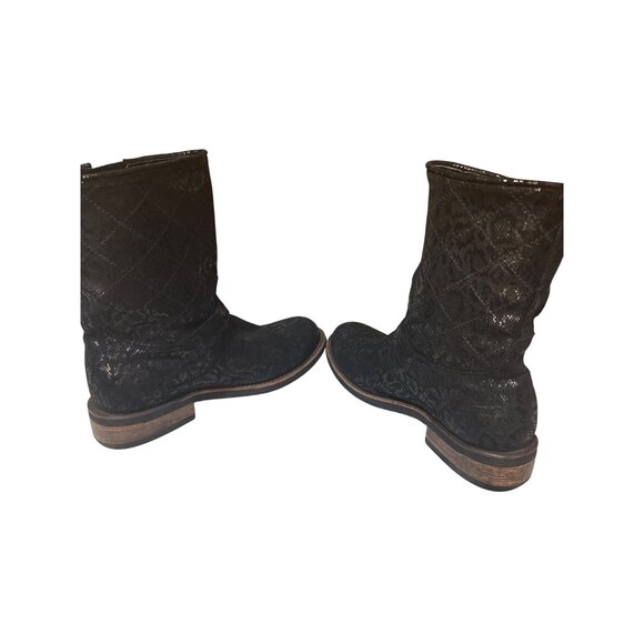 Cofi Womens Black Snake Embossed Leather Buckle Boots Size 10 - Picture 6 of 8